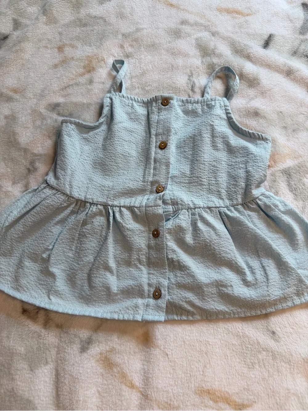 Girl's Wide-Leg Jumpsuit in Light Sage Blue